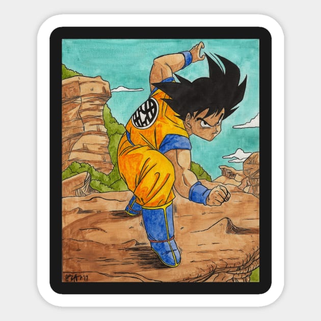 Goku (Painted) Sticker by S3NTRYdesigns